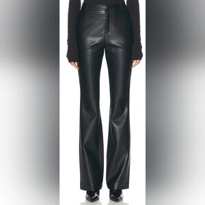 Seroya Ronja Black Faux Leather Flare Pants, Small